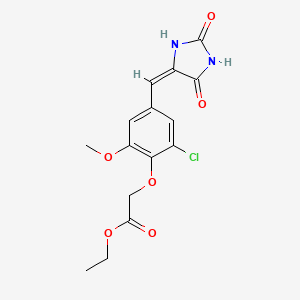 ethyl {2-chloro-4-[(2,5-dioxo-4-imidazolidinylidene)methyl]-6-methoxyphenoxy}acetate