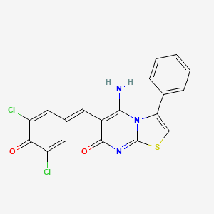 (6Z)-6-[(3,5-DICHLORO-4-HYDROXYPHENYL)METHYLIDENE]-5-IMINO-3-PHENYL-5H,6H,7H-[1,3]THIAZOLO[3,2-A]PYRIMIDIN-7-ONE