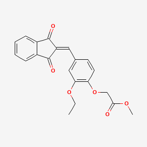 molecular formula C21H18O6 B3669961 methyl {4-[(1,3-dioxo-1,3-dihydro-2H-inden-2-ylidene)methyl]-2-ethoxyphenoxy}acetate 