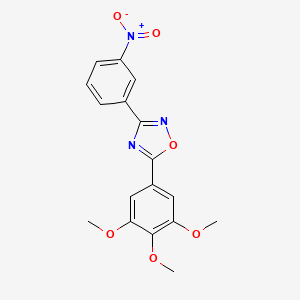 molecular formula C17H15N3O6 B3670004 3-(3-nitrophenyl)-5-(3,4,5-trimethoxyphenyl)-1,2,4-oxadiazole 