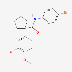 molecular formula C20H22BrNO3 B3670005 N-(4-bromophenyl)-1-(3,4-dimethoxyphenyl)cyclopentanecarboxamide 