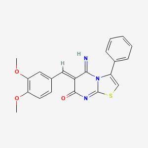 (6Z)-6-[(3,4-DIMETHOXYPHENYL)METHYLIDENE]-5-IMINO-3-PHENYL-5H,6H,7H-[1,3]THIAZOLO[3,2-A]PYRIMIDIN-7-ONE