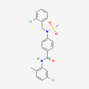 molecular formula C22H20Cl2N2O3S B3670023 4-[(2-chlorobenzyl)(methylsulfonyl)amino]-N-(5-chloro-2-methylphenyl)benzamide 