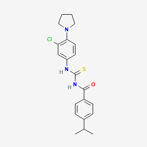 N-({[3-chloro-4-(1-pyrrolidinyl)phenyl]amino}carbonothioyl)-4-isopropylbenzamide