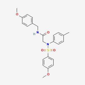 molecular formula C24H26N2O5S B3670060 N-[(4-METHOXYPHENYL)METHYL]-2-[N-(4-METHYLPHENYL)4-METHOXYBENZENESULFONAMIDO]ACETAMIDE 