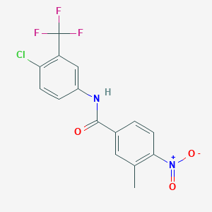 molecular formula C15H10ClF3N2O3 B3670085 N-[4-chloro-3-(trifluoromethyl)phenyl]-3-methyl-4-nitrobenzamide 