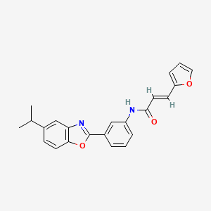 (2E)-3-(furan-2-yl)-N-{3-[5-(propan-2-yl)-1,3-benzoxazol-2-yl]phenyl}prop-2-enamide