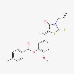 5-[(3-allyl-4-oxo-2-thioxo-1,3-thiazolidin-5-ylidene)methyl]-2-methoxyphenyl 4-methylbenzoate