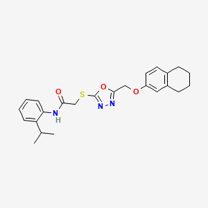 N-(2-propan-2-ylphenyl)-2-[[5-(5,6,7,8-tetrahydronaphthalen-2-yloxymethyl)-1,3,4-oxadiazol-2-yl]sulfanyl]acetamide