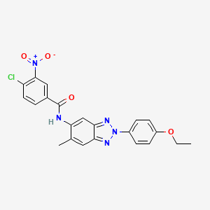 4-chloro-N-[2-(4-ethoxyphenyl)-6-methyl-2H-1,2,3-benzotriazol-5-yl]-3-nitrobenzamide