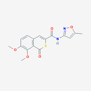 molecular formula C16H14N2O5S B367012 7,8-dimethoxy-N-(5-methyl-3-isoxazolyl)-1-oxo-1H-isothiochromene-3-carboxamide CAS No. 622355-33-3