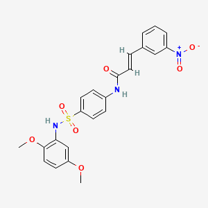 molecular formula C23H21N3O7S B3670127 N-(4-{[(2,5-dimethoxyphenyl)amino]sulfonyl}phenyl)-3-(3-nitrophenyl)acrylamide 