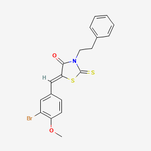 molecular formula C19H16BrNO2S2 B3670150 5-(3-bromo-4-methoxybenzylidene)-3-(2-phenylethyl)-2-thioxo-1,3-thiazolidin-4-one 