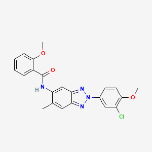 molecular formula C22H19ClN4O3 B3670156 N-[2-(3-chloro-4-methoxyphenyl)-6-methyl-2H-1,2,3-benzotriazol-5-yl]-2-methoxybenzamide 