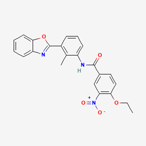 molecular formula C23H19N3O5 B3670162 N-[3-(1,3-benzoxazol-2-yl)-2-methylphenyl]-4-ethoxy-3-nitrobenzamide 