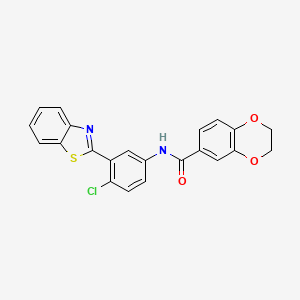 N-[3-(1,3-benzothiazol-2-yl)-4-chlorophenyl]-2,3-dihydro-1,4-benzodioxine-6-carboxamide