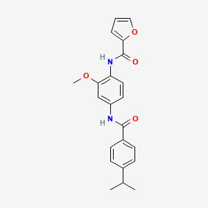 molecular formula C22H22N2O4 B3670197 N-{4-[(4-isopropylbenzoyl)amino]-2-methoxyphenyl}-2-furamide 