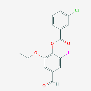 molecular formula C16H12ClIO4 B3670201 2-ethoxy-4-formyl-6-iodophenyl 3-chlorobenzoate 