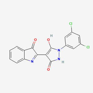 molecular formula C17H9Cl2N3O3 B3670215 1-(3,5-dichlorophenyl)-4-(3-oxo-1,3-dihydro-2H-indol-2-ylidene)-3,5-pyrazolidinedione 