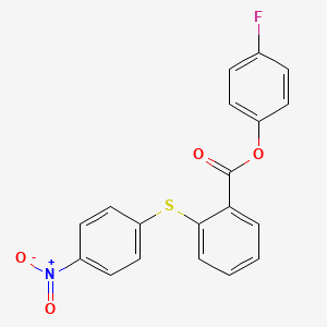 molecular formula C19H12FNO4S B3670220 4-fluorophenyl 2-[(4-nitrophenyl)thio]benzoate 