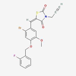 5-{2-bromo-4-[(2-fluorobenzyl)oxy]-5-methoxybenzylidene}-3-(2-propyn-1-yl)-1,3-thiazolidine-2,4-dione