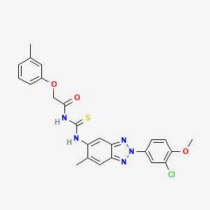 N-{[2-(3-chloro-4-methoxyphenyl)-6-methyl-2H-benzotriazol-5-yl]carbamothioyl}-2-(3-methylphenoxy)acetamide