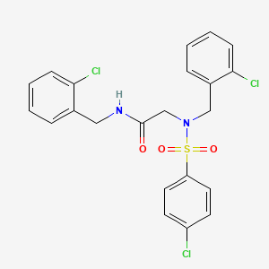 molecular formula C22H19Cl3N2O3S B3670278 N~1~,N~2~-bis(2-chlorobenzyl)-N~2~-[(4-chlorophenyl)sulfonyl]glycinamide 