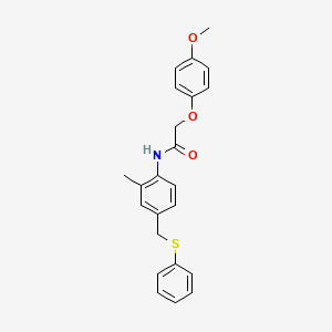 molecular formula C23H23NO3S B3670291 2-(4-methoxyphenoxy)-N-{2-methyl-4-[(phenylthio)methyl]phenyl}acetamide 