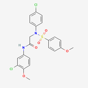 molecular formula C22H20Cl2N2O5S B3670386 N~1~-(3-chloro-4-methoxyphenyl)-N~2~-(4-chlorophenyl)-N~2~-[(4-methoxyphenyl)sulfonyl]glycinamide 