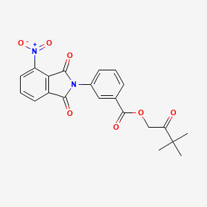 molecular formula C21H18N2O7 B3670395 3,3-dimethyl-2-oxobutyl 3-(4-nitro-1,3-dioxo-1,3-dihydro-2H-isoindol-2-yl)benzoate 