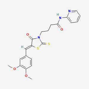 4-[5-(3,4-dimethoxybenzylidene)-4-oxo-2-thioxo-1,3-thiazolidin-3-yl]-N-2-pyridinylbutanamide