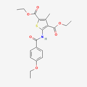 molecular formula C20H23NO6S B3670429 diethyl 5-[(4-ethoxybenzoyl)amino]-3-methyl-2,4-thiophenedicarboxylate 