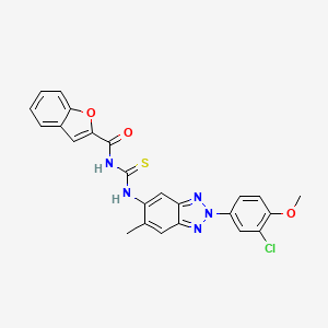 1-(1-BENZOFURAN-2-CARBONYL)-3-[2-(3-CHLORO-4-METHOXYPHENYL)-6-METHYL-1,2,3-BENZOTRIAZOL-5-YL]THIOUREA