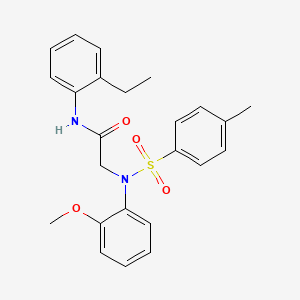 molecular formula C24H26N2O4S B3670454 N-(2-ETHYLPHENYL)-2-[N-(2-METHOXYPHENYL)4-METHYLBENZENESULFONAMIDO]ACETAMIDE 