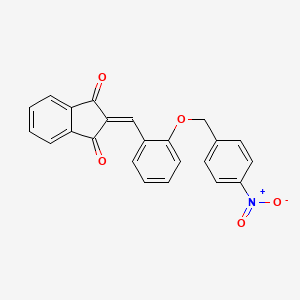 molecular formula C23H15NO5 B3670457 2-{2-[(4-nitrobenzyl)oxy]benzylidene}-1H-indene-1,3(2H)-dione 