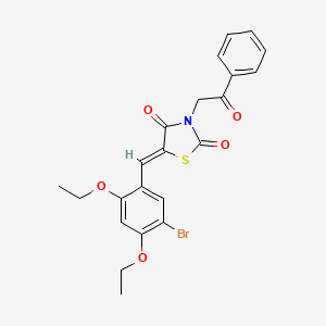 5-(5-bromo-2,4-diethoxybenzylidene)-3-(2-oxo-2-phenylethyl)-1,3-thiazolidine-2,4-dione