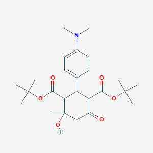 molecular formula C25H37NO6 B367053 Di(tert-butyl) 2-[4-(dimethylamino)phenyl]-4-hydroxy-4-methyl-6-oxo-1,3-cyclohexanedicarboxylate CAS No. 473564-94-2