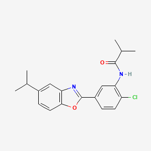 N-{2-chloro-5-[5-(propan-2-yl)-1,3-benzoxazol-2-yl]phenyl}-2-methylpropanamide