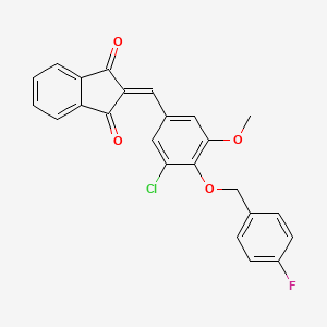 2-{3-chloro-4-[(4-fluorobenzyl)oxy]-5-methoxybenzylidene}-1H-indene-1,3(2H)-dione