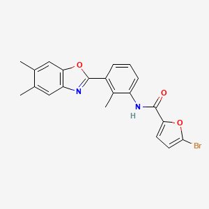 5-bromo-N-[3-(5,6-dimethyl-1,3-benzoxazol-2-yl)-2-methylphenyl]-2-furamide