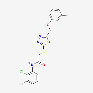 molecular formula C18H15Cl2N3O3S B3670646 N-(2,3-dichlorophenyl)-2-({5-[(3-methylphenoxy)methyl]-1,3,4-oxadiazol-2-yl}thio)acetamide 