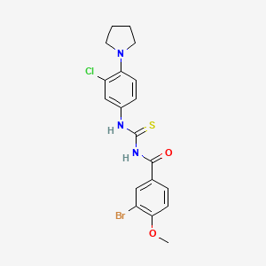 3-bromo-N-({[3-chloro-4-(1-pyrrolidinyl)phenyl]amino}carbonothioyl)-4-methoxybenzamide