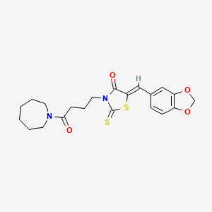 3-[4-(1-azepanyl)-4-oxobutyl]-5-(1,3-benzodioxol-5-ylmethylene)-2-thioxo-1,3-thiazolidin-4-one