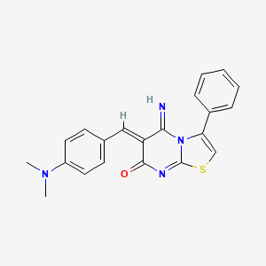 molecular formula C21H18N4OS B3670688 6-[4-(dimethylamino)benzylidene]-5-imino-3-phenyl-5,6-dihydro-7H-[1,3]thiazolo[3,2-a]pyrimidin-7-one 