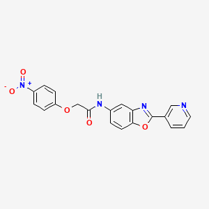 2-(4-nitrophenoxy)-N-[2-(3-pyridinyl)-1,3-benzoxazol-5-yl]acetamide