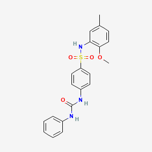 molecular formula C21H21N3O4S B3670734 4-[(anilinocarbonyl)amino]-N-(2-methoxy-5-methylphenyl)benzenesulfonamide 