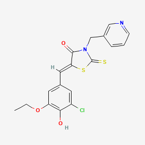 molecular formula C18H15ClN2O3S2 B3670746 5-(3-chloro-5-ethoxy-4-hydroxybenzylidene)-3-(3-pyridinylmethyl)-2-thioxo-1,3-thiazolidin-4-one 