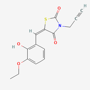 (5E)-5-(3-ethoxy-2-hydroxybenzylidene)-3-(prop-2-yn-1-yl)-1,3-thiazolidine-2,4-dione