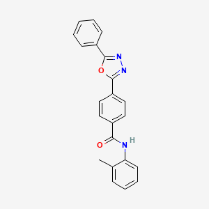 molecular formula C22H17N3O2 B3670802 N-(2-methylphenyl)-4-(5-phenyl-1,3,4-oxadiazol-2-yl)benzamide 