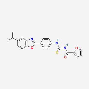 molecular formula C22H19N3O3S B3670849 N-({[4-(5-isopropyl-1,3-benzoxazol-2-yl)phenyl]amino}carbonothioyl)-2-furamide 